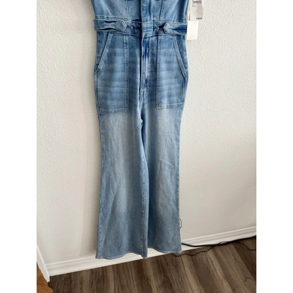 Good American Denim Jumpsuit NWT Sz 0 XS Fit for‎ Success Bootcut Stretch